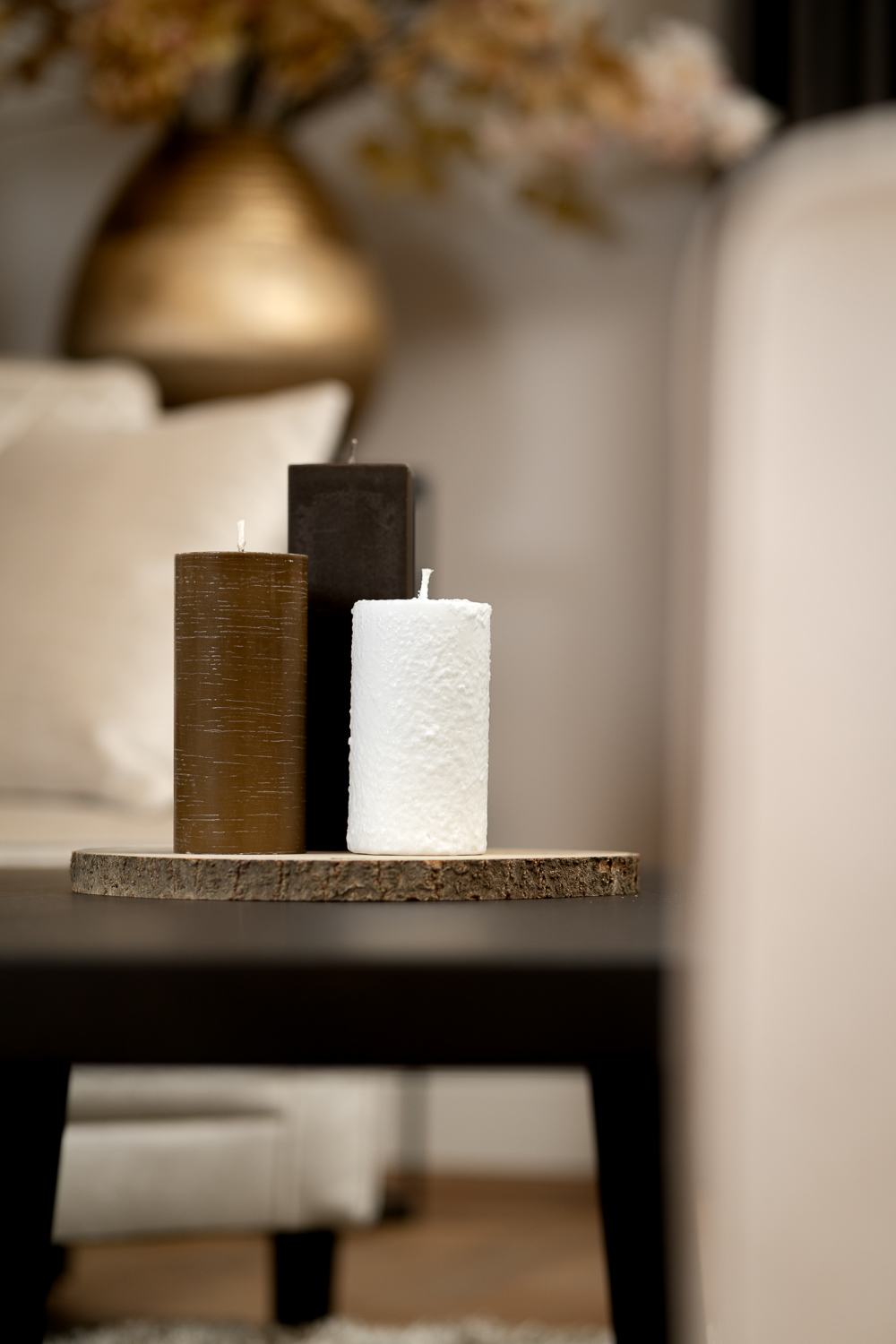 Polar- vierkante kaars bruin met prachtige print (90 branduren) - Afbeelding 2