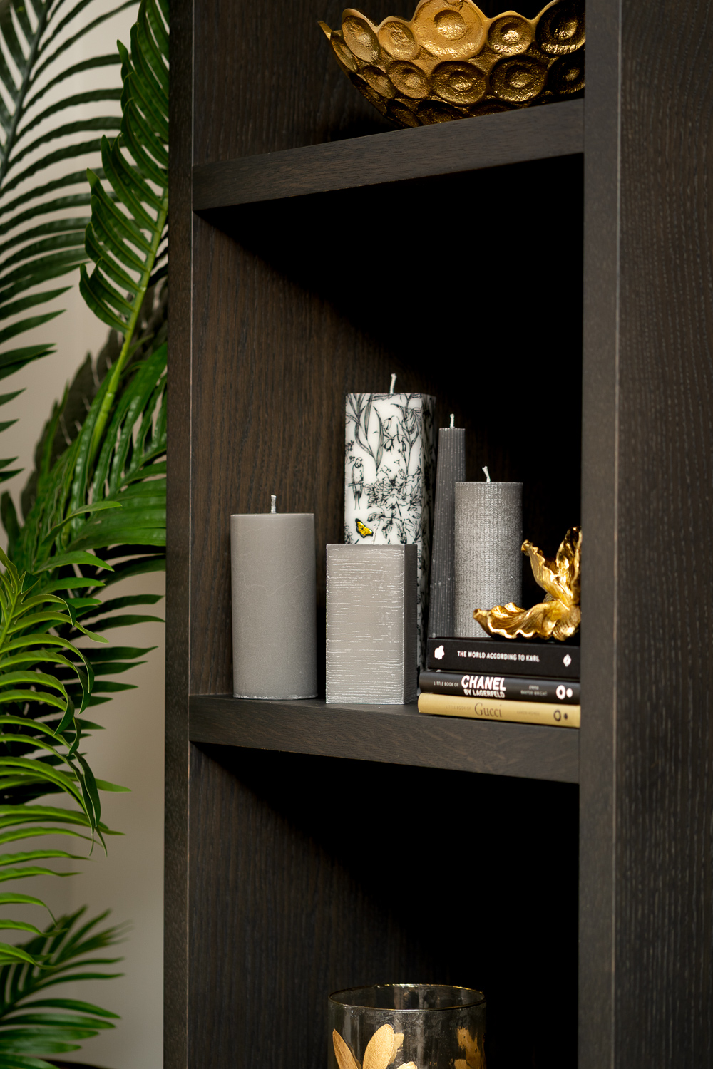 Polar- vierkante kaars wit met prachtige zwarte print (120 branduren) - Afbeelding 2