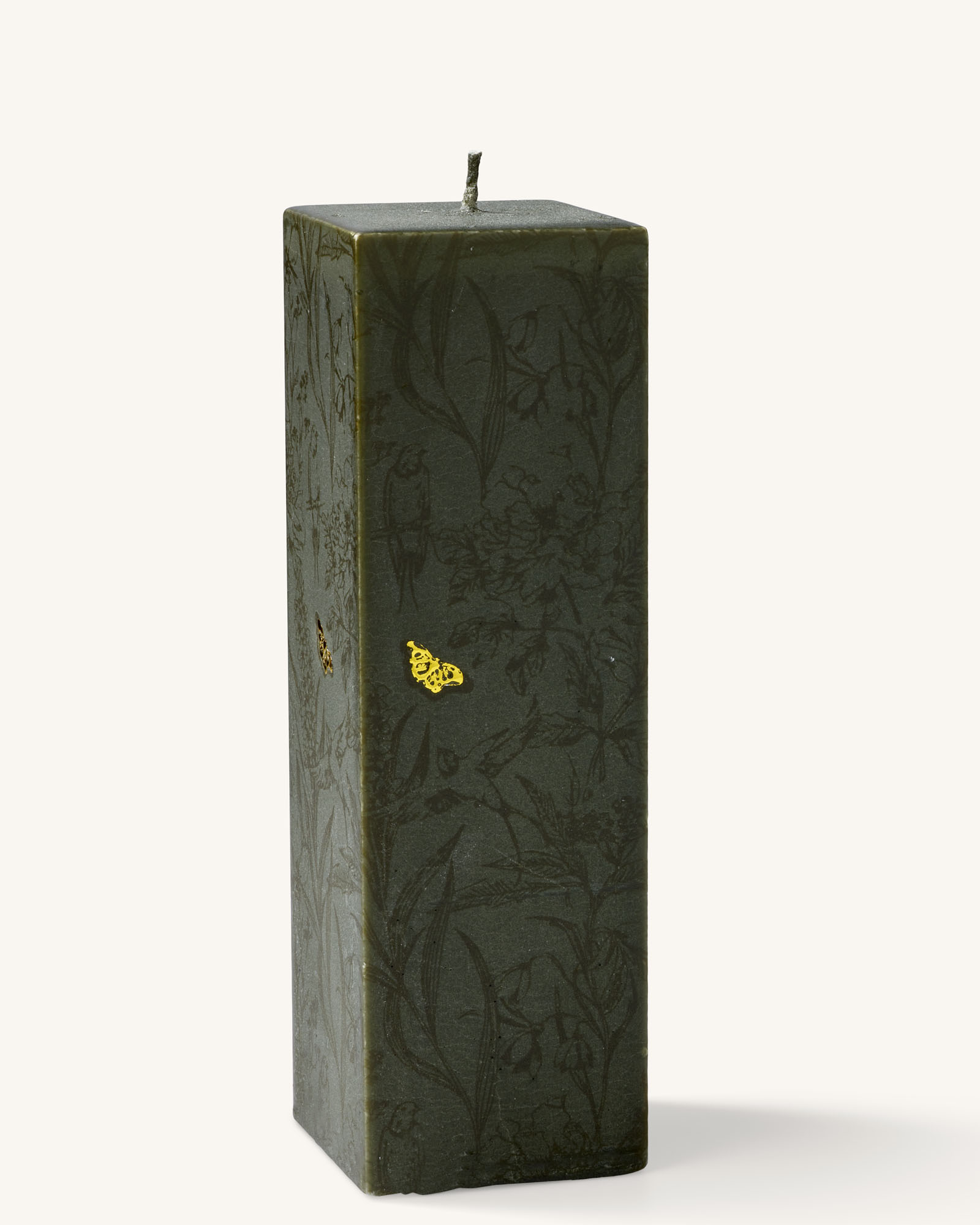 Polar- vierkante kaars donkergroen met prachtige print (90 branduren)